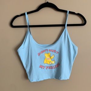 Cute Graphic Crop Tank Top